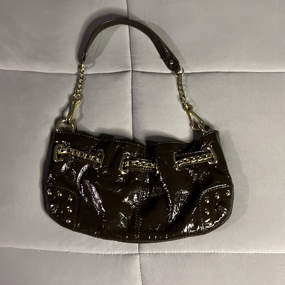 bebe dark brown shoulder bag
